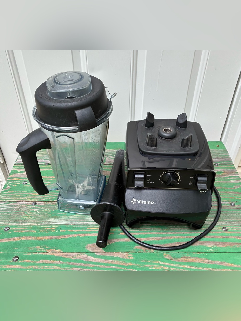 Vitamix 5200 VM0103 Blender Black 64oz 10 Speed Tested Working W/Lid & Tamper